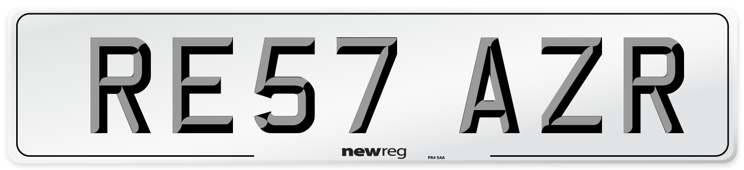 RE57 AZR Number Plate from New Reg